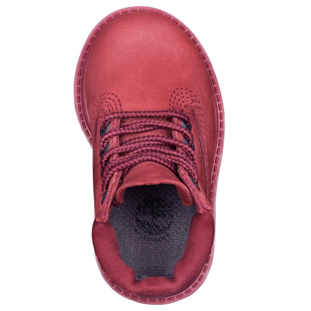 Timberland Kids 6-Inch Boots Toddler Premium Waterproof - Burgundy - India GK5302891